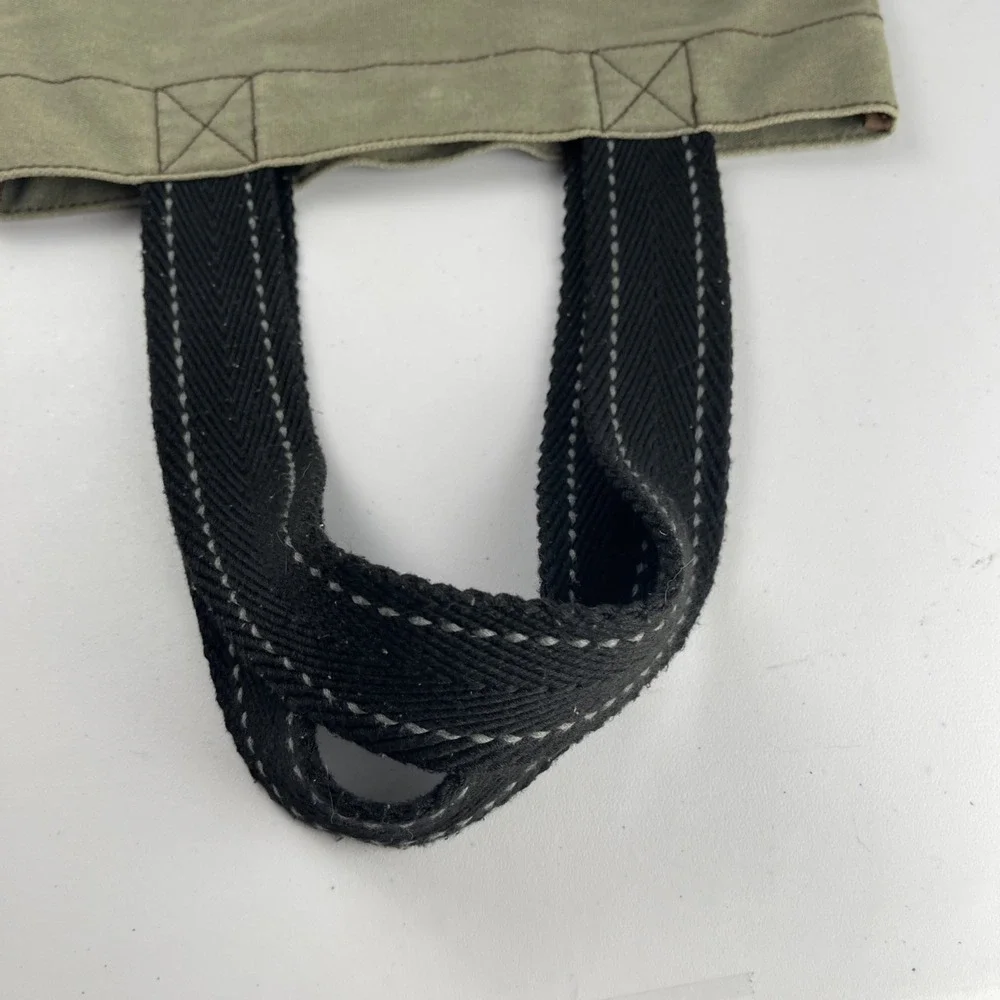 Chala Green Fox Canvas Tote Bag W/ Black Handles Lightly Used - Picture 4 of 16